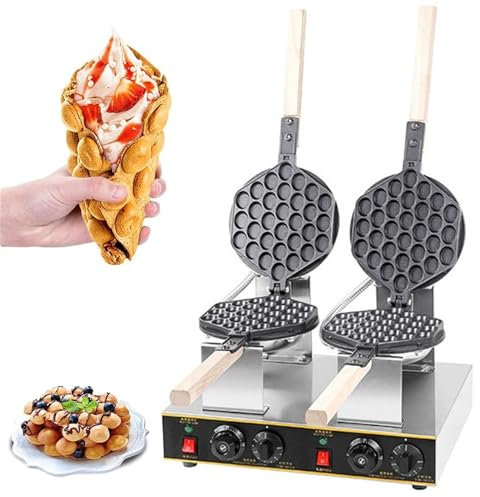 MIAOMI Gaufrier aux œufs Commercial, gaufrier à Bulles, Corps en Acier Inoxydable, gaufrier Belge, gaufrier Professionnel aux œufs à Bulles, Machine à gâteaux
