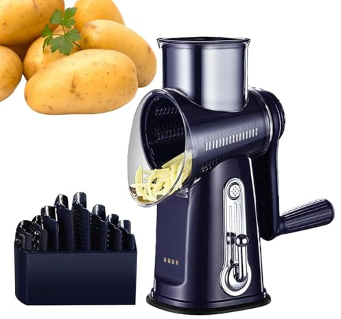 Manovella per triturare il formaggio, grattugia per formaggio rotativa manuale - Affettatrice di verdure a manovella con manico | Grattugia per formaggio portatile efficiente e sicura con manic