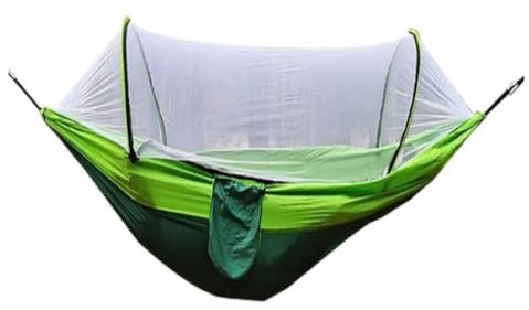 Hamaca mosquitera de apertura rápida para acampar al aire libre, antivuelco, individual/doble, verde A