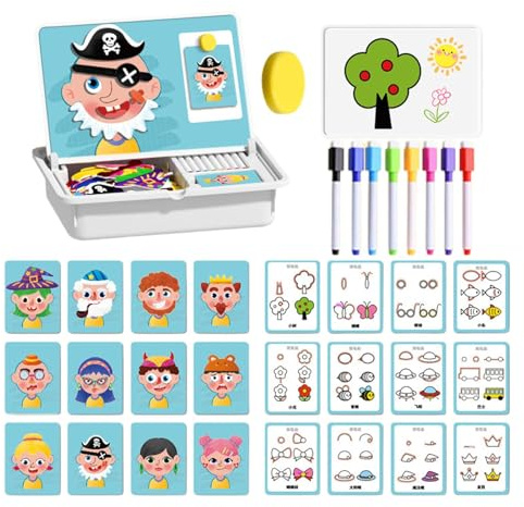 Magnético,Juego Educativo Preescolar Pizarra Magnética Dibujo,Desarrollo Aprendizaje Stem para Niños 3 a 6 Años - para Edades 3 4 5 6 Años Casa Preescolar Aula