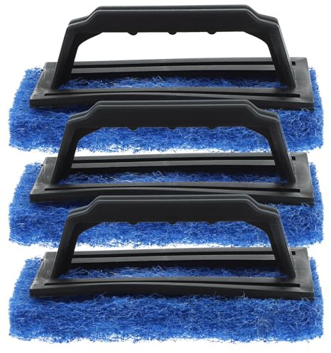 IDEANATEGRATE Cepillo Removedor de Tinta de Serigrafía Mango, Set de 3 Piezas Azul, Resistente al Desgaste para Limpieza de Pantallas y Suministros de Impresión Artesanal
