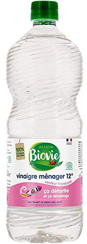 Biovie – Vinaigre Ménager 12° Senteur Framboise – Détartrant & Nettoyant Multi‑Usages – Parfum Fruité