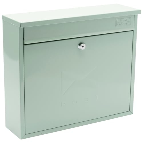 Burg-Wachter MB02CG Chartwell Green Elegance Wall Mounted Galvanised Steel Lockable Weatherproof Post Box - 36x31x10cm
