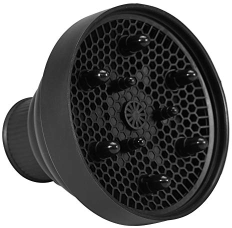 Diffuser for hair dryer, foldable folding hair dryer blower diffuser cover styling tool hairdresser attachment for natural wavy fine thick hair(Black)