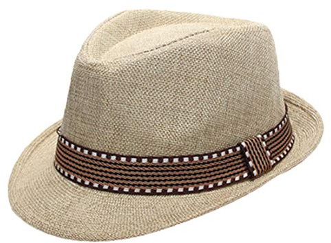 Kinder Sunhats Unisex-kleinkind-kind-kind-jungen Hüte Mädchen Caps Sommer Strohhut Breiten Rand Jazz-fedora-hut Gangster Cap Beige