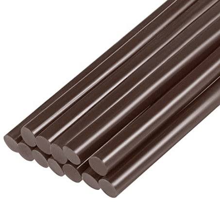 sourcing map Mini Chaude Colle Bâtons pour Colle Pistolet 0.27 pouce x 4 pouce Marron 12pcs