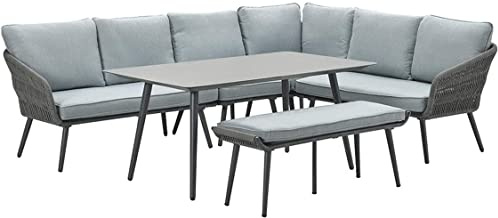 Garden Impressions Davis Hohe Dining Aluminium Rope Lounge | Inklusive wasserabweisender Kissen