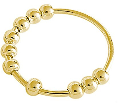 Yifnny Spinner-Ring, Edelstahl für Frauen Männer Zappelringe für Frauen Spinner Ring Spinner Ring mit Perlen Stressabbau Ring Geschenke Größe 5-10