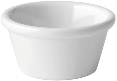 Chabrias Pack of 12 Plain White 1.5oz Traditional Ramekins, Condiment Pots, Sauce Ramekins, Dip Bowls, Tough Plastic Sauce Pots, Made in England