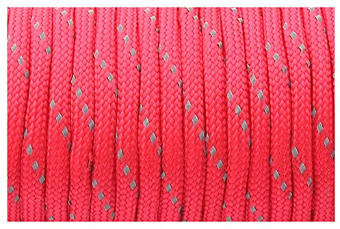 550 550 Parachute Réfléchissant Longe Rideau Corde Mil Spec Type III 7 Strand pour Camping Randonnée (Couleur : Red Reflective, Taille : 100 feet)