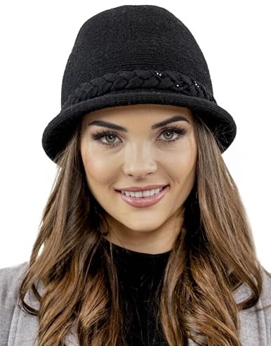 VIVISENCE Damen Winter Hut Mit Klassischem Stil Herbst Warme Strickmütze Garn Mit Wolle Perfekte Passform Wintermütze Für Frauen Modell 7043