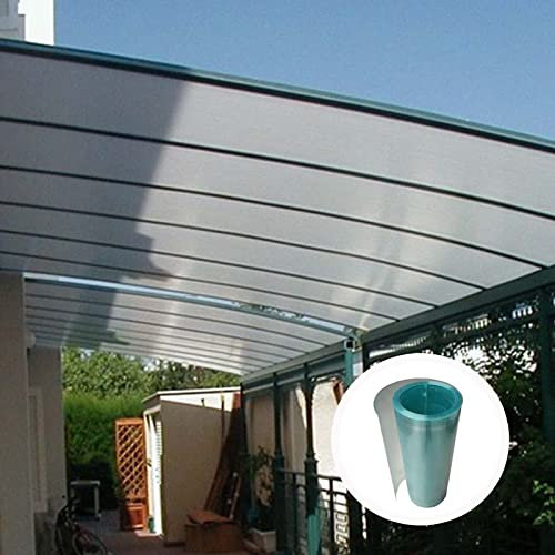 Feuille De Toiture En Polycarbonate, 0.8mm Haute Transmission De La Lumière Panneaux D'éclairage Naturel Panneau D'éclairage Solaire En Fibre De Verre For Carport Canopy Sunroom ( Color : Clear , Size