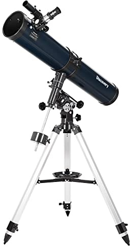 Discovery Spark 114 EQ Science Set of Reflecting Telescope on Sturdy Tripod, Book on Astronomy (English Edition) and Accessories – Suitable for Beginners