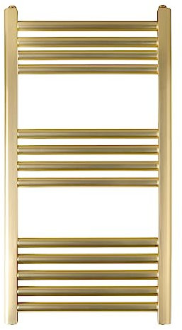 Luxury Straight Towel Radiator Rail Bathroom Central Heating Rail Leader 1200 x 400mm Wall-Mounted Bathroom Ladder Radiator Modern Vertical Towel Warmer for Bathroom - Brushed Brass