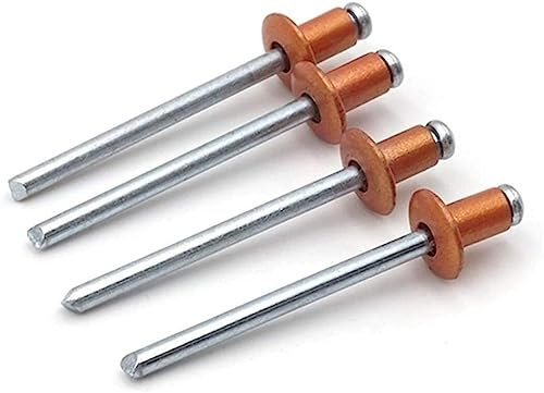 Nietmuttern, Verbindungselemente, Muttern, Nieten, 5 x 15/16/18/20/21/22/23/24/25, 6 x 10, 4,8 x 10 x 16 mm, goldener Aluminiumstahl, offener Blindniet, Kuppelkopfnieten, Zugnieten, Dekoration, robust