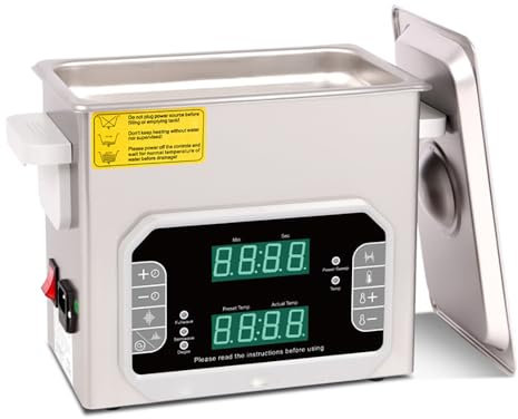 Professional Ultrasonic Cleaner, Portable Home Ultrasonic Cleaning Machine with Intelligent Control Panel and Machine Cover, Timer Modes and Memory Function, for Eyeglasses Watches Rings