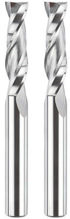 SpeTool 2 Stück Spiralnutfräser 8mm Schaft Upcut 32mm Schnittlänge Nutfräser Nutfräser Holzfräser Spiralfräser VHM Schaftfräser 2 Flöten Router Bit Langlochfräser Holz CNC Fräser für Oberfräse