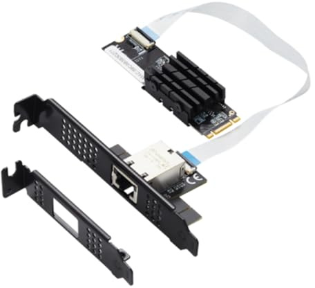 Booso M.2 una Puerto úNico 10 Gbase Ethernet Gigabit Nic B Key M Key 10G/2.5G/1000M RJ45 Tarjeta Adaptadora de Red LAN AQC107