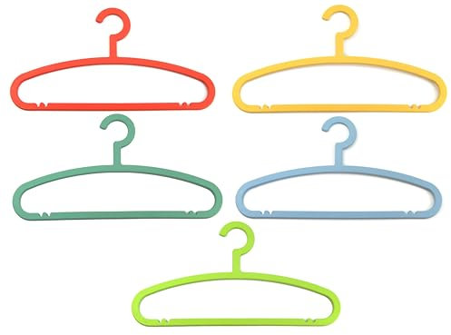 Ordinett Set di 5 Grucce Basic in Polipropilene | Ideali per Pantaloni, Camicie e Gonne | L 43 cm