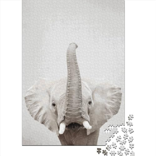 FUmoney Puzzle 1000 Teile für Erwachsene, Elefant, buntes Puzzle, Erwachsene und Jugendliche, kreatives Puzzle, Schwierigkeitsgrad, Puzzle, Holzpuzzle, Festivals, 1000 Stück (75 x 50 cm)