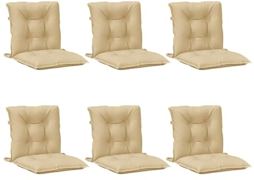 vidaXL Niedriglehner Auflagen 6 STK., Polster Kissen für Gartenmöbel, Stuhlauflage Sitzauflage für Gartenstuhl, Gartenstuhlauflagen, Melange Beige 100x50x7cm Stoff