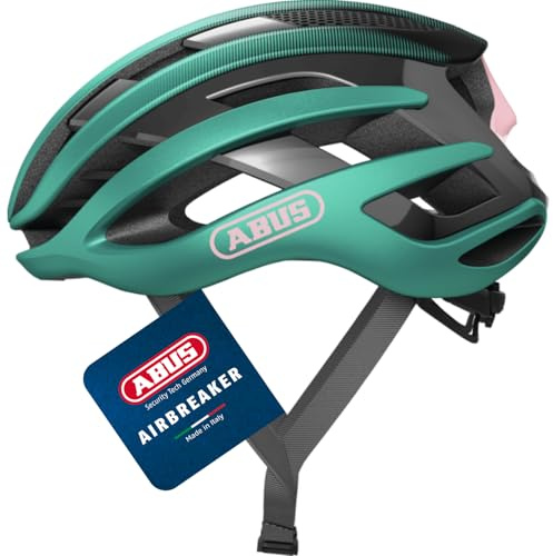 ABUS Casco da bici da corsa AirBreaker – high-end per ciclismo professionale – per ragazzi e adulti – Casco per uomo e donna – blu (Tropical Turquoise), taglia M