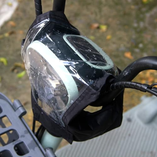 Mobility Scooter Control Panel Tiller Cover Clear Panel Cover | Mobility Scooter Waterproof PVC for Visibility in Using Easy to Fit Elasticated Skirt Easy Fix Rain Protector Black