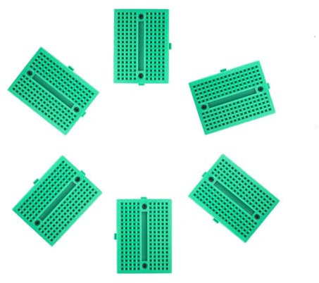 6 PCS 170 Tie Points Solderless Breadboard, Mini Solderless Prototype PCB Board Kits for Arduino & Raspberry PI Projects (Green)