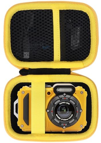 Lebakort Dur Étui Housse Cas Compatible avec Kodak Pixpro WPZ2,Noir+Jaune | Appareil Photo Numérique Compact Étui,Léger et compact, idéal pour les voyages