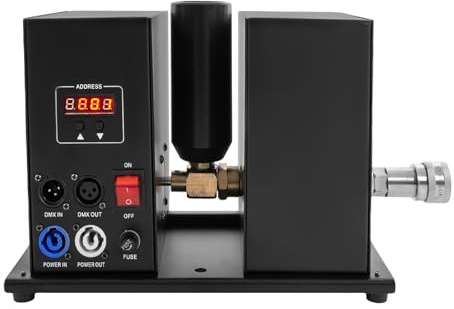 Doppelrohr CO2 Nebelmaschine Luftsäulen Jet Maschine 250W mit DMX Konsolensteuerung und 6m Schlauch für Bars Bankette Hochzeiten Tänze Hotels Licht Parteien