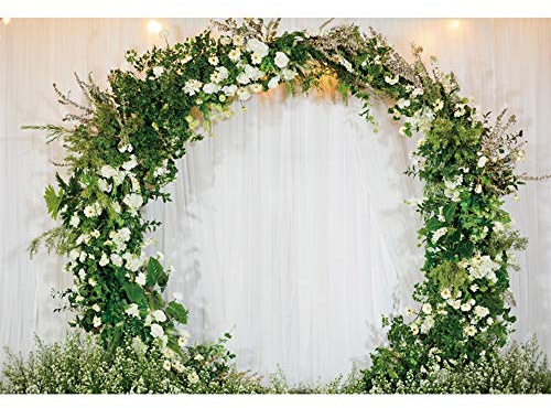 Xiaoterna 2,2x1,5m Telón de Fondo de la Boda Al Aire Libre de Flores de la Boda Floral Arco Romántico Fotografía Fondo Ducha de Novia Día de San Valentín Día de la Madre Foto Estudio Atrezzo