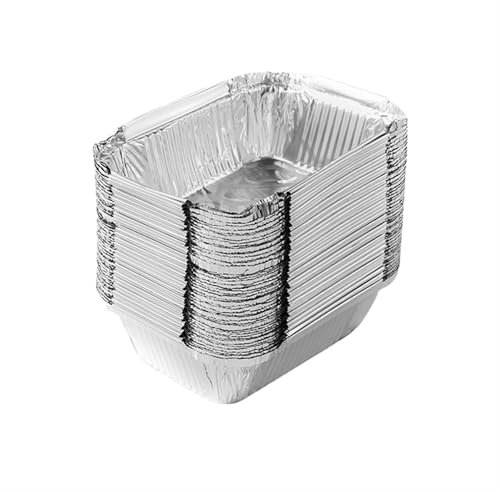YDYAENIO Vaschette Alluminio 50 Pezzi di Vassoio in Alluminio for Alimenti Ispessito, Contenitore for Barbecue, for Utensili da Cucina(600ML)