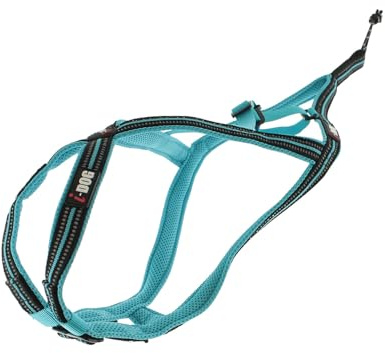 Sport-Hundegeschirr X-Back One, Hals und Rücken verstellbar für CANICROSS, die Marke I-DOG ist eine französische Marke. (Blau, XS)