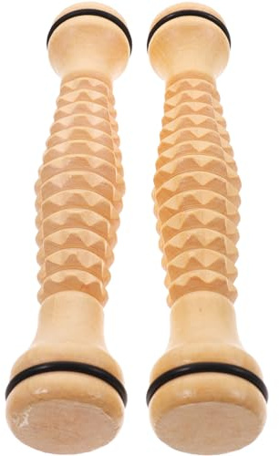 FRCOLOR 2 Stück Holz Muskelmassagerolle für Bein und Nacken Leicht und Stoffwechselanregung für Zuhause dem Sport