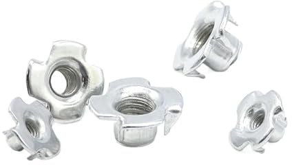T-Muttern Vierzackig Unverlierbar， 10-50 Stück M3 M4 M5 M6 M8 M10 M12 Vierklauenmutter Blindzackeneinsatz T-Mutter for Holzmöbelbeschläge(10pcs,M8)