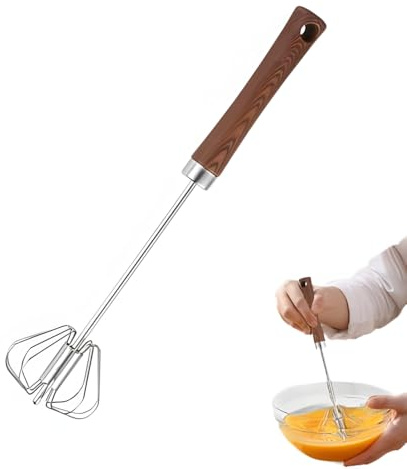 Semi Automatic Whisk, Whisks Stainless Steel for Kitchen,Mixing Stainless Steel Whisk,Mini Egg Beater Wire Hand Push Blender Mixer