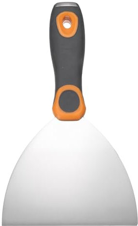 sourcing map Putty Cutter 5 Stainless Steel Paint Scraper Flexible Drywall Repair Mud Cutter for Removing Cement Wallpaper Mud Adhesive Taping with Metal Hammer End