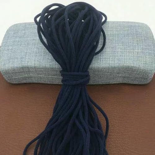 Banda elástica colorida de 3,0 mm, banda de goma elástica, cuerda elástica para coser, accesorios para manualidades, color azul marino, 3,0 mm