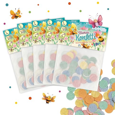 TapirElla Blumen Konfetti, Wildblumen Mix, Samen Konfetti mit einem Mix aus bunten Blumen, Paradies für Bienen von Lutz Mauder, Saatpapier Mix, Geschenk, Dekoration (ca. 500 Stck.)