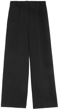 Marks & Spencer Pantalones de Pernera Ancha de Crepé con Detalle de Trabilla para Mujer, con Bolsillos
