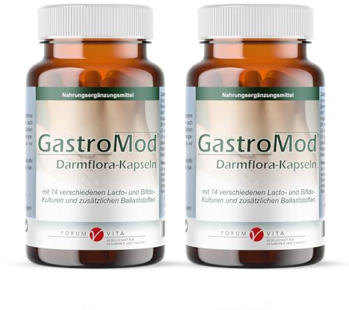 GastroMod Darmflora Kapseln - Probiotika für Darmkur und Darmsanierung - Breitband Darmbakterien + Inulin *Experte für Darmgesundheit seit 25 Jahren