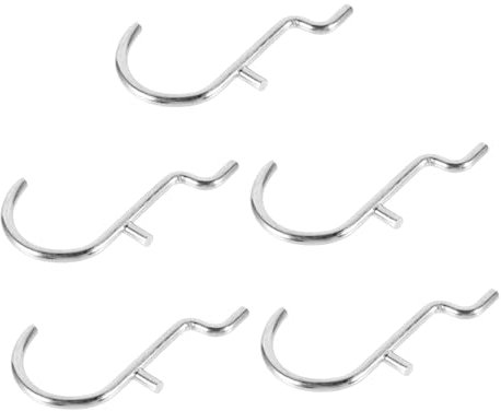 HEATSHAKING 5pcs Stainless Steel u Shape Pegboard Hooks Wall Mount Display Shelf Heavy Duty Metal Pegboard Hangers for Garage Workshop Organization