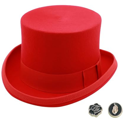 MivBuks Zylinder Hut Herren Wollfilzhut Bowler Hut Fedora Melone für Damen Filzhut Melonenhut Derby Top Hat für Fasching Cosplay Karneval Halloween