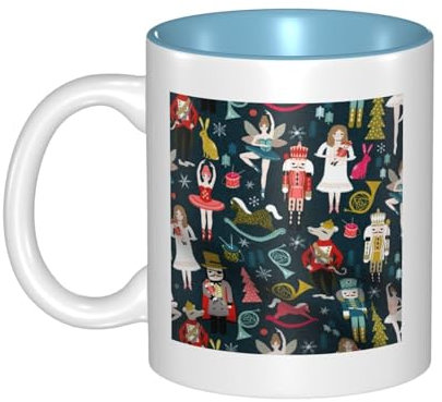 Tasse à café en céramique pour femme Casse-noisette Ballet danse de Noël 330 ml – Tasse à thé imprimée personnalisée pour le bureau ou la maison