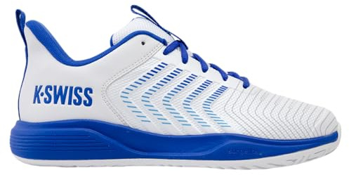 K-Swiss Mens Ultrashot Light Tennis Shoe, White Dazzling Blue Baltic Sea, 9 UK