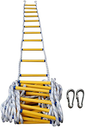 GJZQDKX Emergency Fire Escape Rope Ladder, 8M Portable Safety Ladder for 2-4 Storey, Flame Resistant Nylon Soft Rope Ladder for Quick Evacuation and Safety Solutions