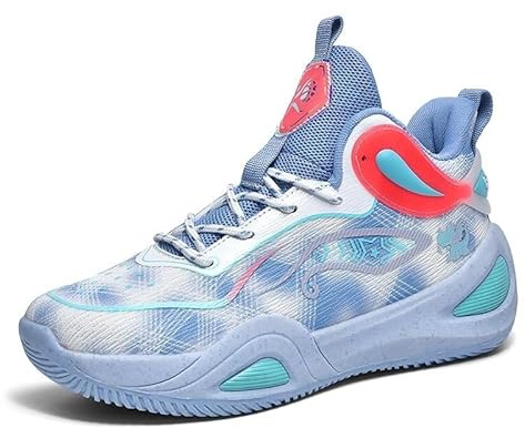 Unisex basketskor är andningsbara, lätta och moderiktiga, halkfria slitstarka sportskor Skor för promenader(Blue,36 EU)