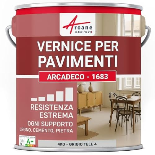 Pittura per pavimenti interni poliuretanica, multi-supporto ARCADECO - 1683-4 kg Grigio tele 4 - RAL 7047 - ARCANE INDUSTRIES