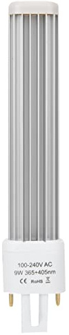 Naroote 9W Nageltork Ljusrör för 365+405nm Dubbel Ljuskälla Nagelgelhärdande Torktumlare, Slitstarkt Aluminiumlegeringsmaterial för Professionell Salong och Hemmabruk