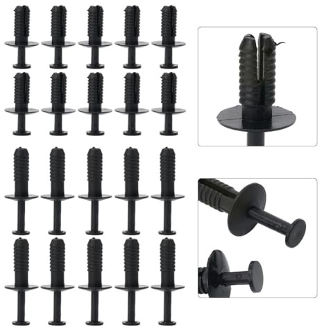 Lecreatekit Clip di fissaggio a pressione, rivetti espandibili per BMW E30 E39 E46 E53 E60, fissaggio in plastica nera, confezione da 20